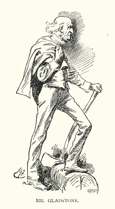 Sr. Gladstone (litografía) de Harry (after) Furniss