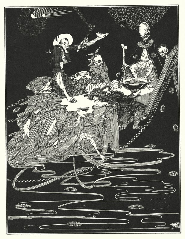 Edgar Allan Poe: Rey Plaga (litografía) de Harry Clarke