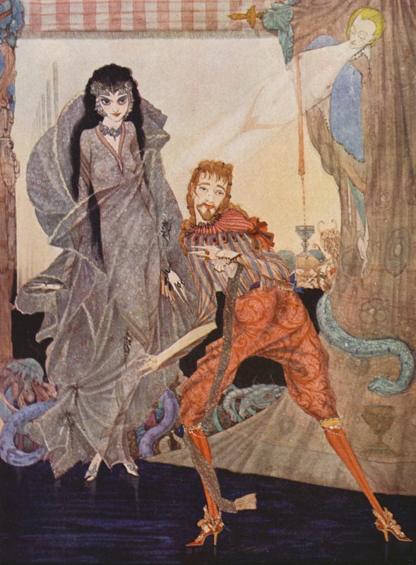 Edgar Allan Poe: Ligeia (litografía en color) de Harry Clarke