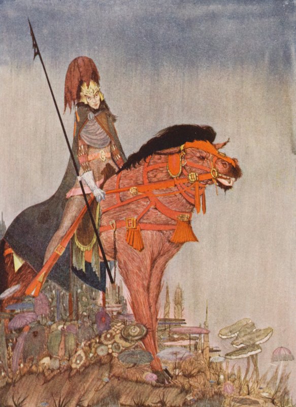 Edgar Allan Poe: Metzengerstein (litografía en color) de Harry Clarke