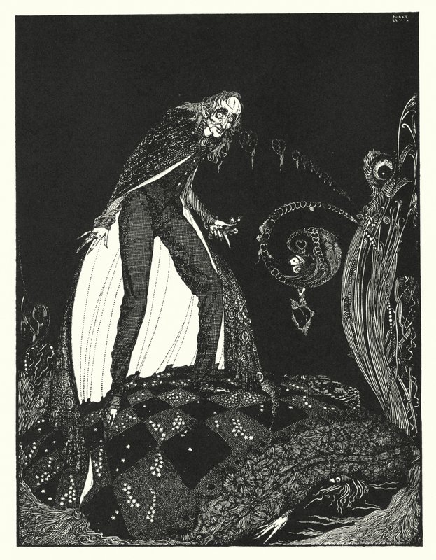 Edgar Allan Poe: El corazón delator (litografía) de Harry Clarke
