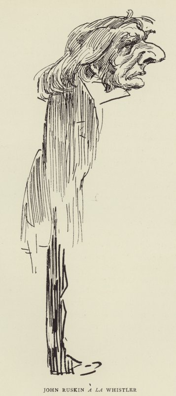 John Ruskin a la Whistler de Harry Furniss