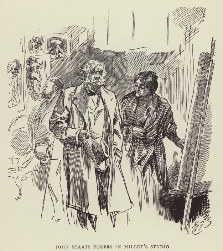 John Staats Forbes en el Estudio de Millet de Harry Furniss