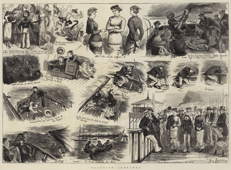 Bocetos de yates de Harry Furniss