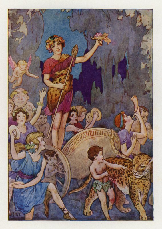 Baco (litografía en color) de Harry George Theaker