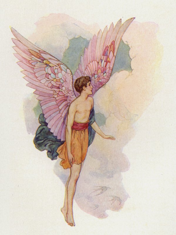 Ícaro (litografía en color) de Harry George Theaker