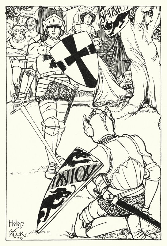 La Cruz Roja derrota a Sans Joy (grabado) de Helen S. Kuck