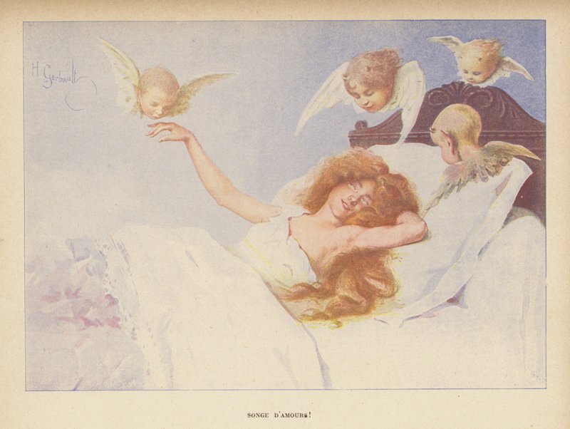 Sueño de amor (litografía en color) de Henri Gerbault