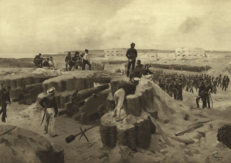 Batalla de Bomarsund, 1854 de Henri Louis Dupray
