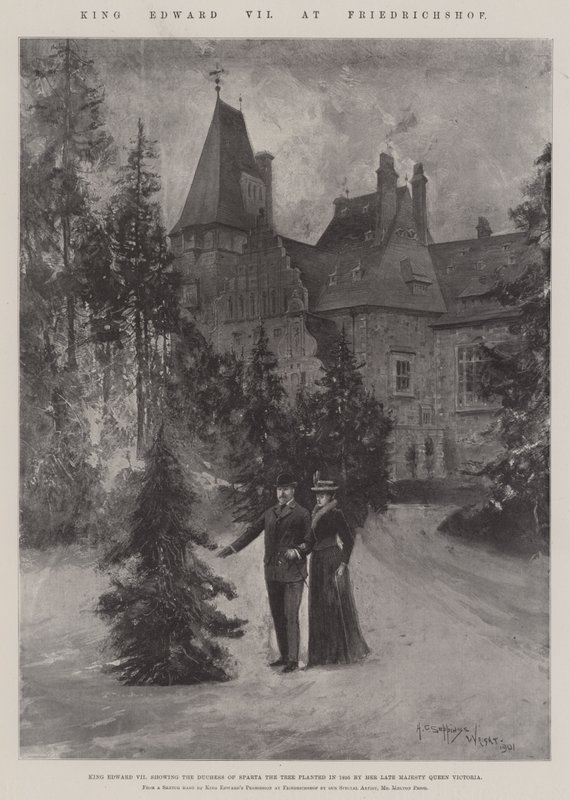 El rey Eduardo VII en Friedrichshof de Henry Charles Seppings Wright