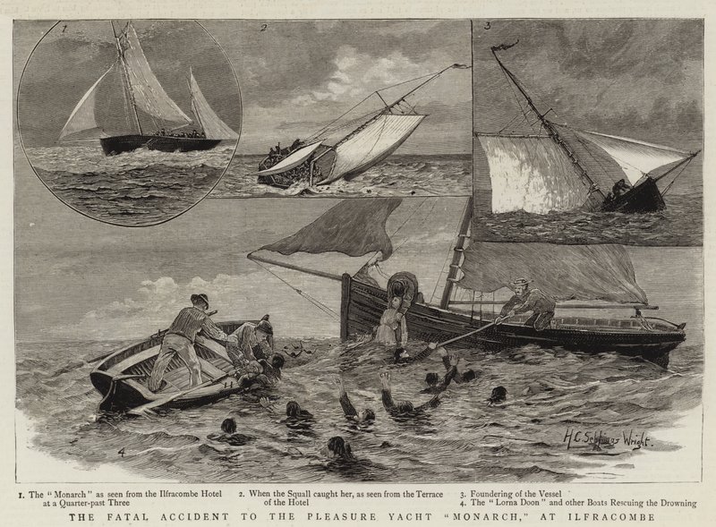 El accidente fatal del yate de placer Monarch, en Ilfracombe de Henry Charles Seppings Wright