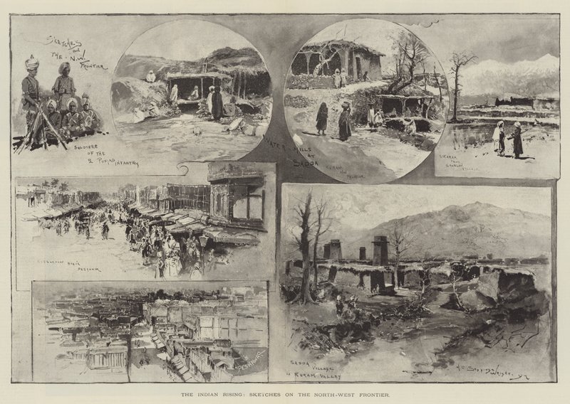 El Levantamiento Indio, Bocetos en la Frontera Noroeste de Henry Charles Seppings Wright