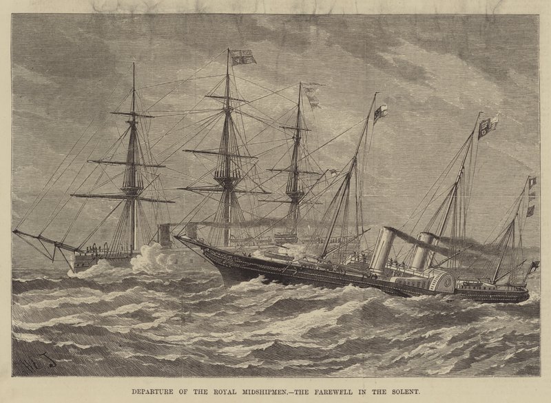 Partida de los Guardiamarinas Reales, la Despedida en el Solent de Henry Spernon Tozer