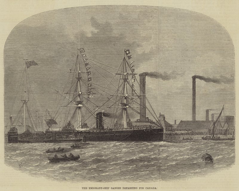 El Barco Emigrante Ganges partiendo hacia Canadá de Henry Spernon Tozer