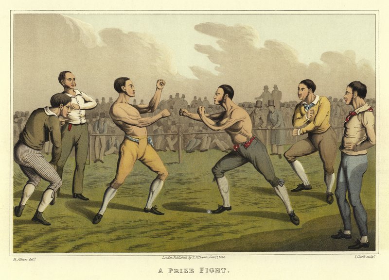 Una pelea de premios (cromolitografía) de Henry Thomas Alken