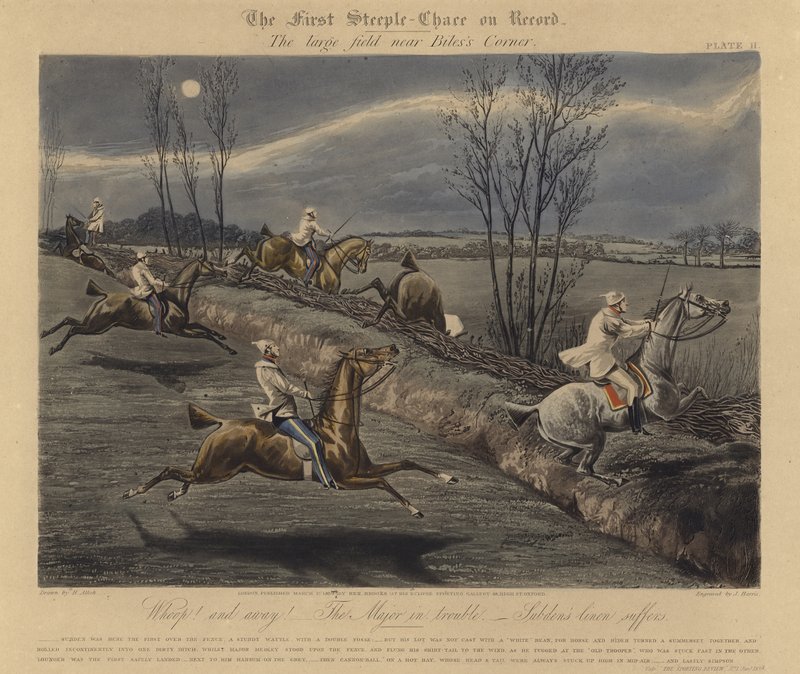 La primera carrera de obstáculos registrada, 1839 de Henry Thomas Alken