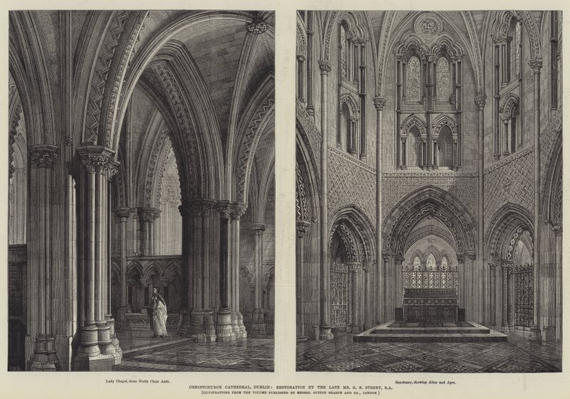 Catedral de Christchurch, Dublín, restauración por el difunto Sr. G E Street, RA de Henry William Brewer
