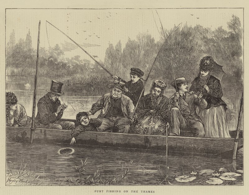 Pesca en puntal en el Támesis de Henry Woods