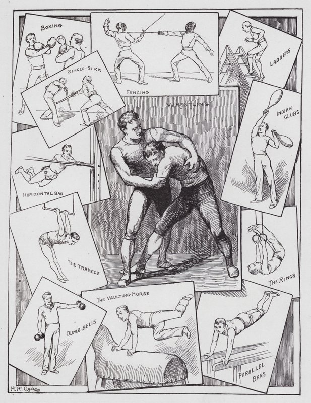 Ejercicios en Interiores (grabado) de Henry Alexander (after) Ogden