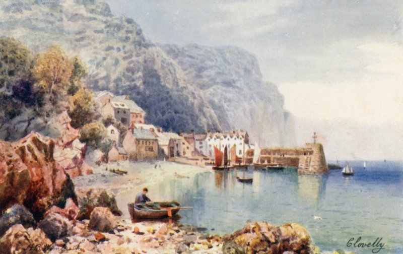 Clovelly (litografía en color) de Henry B. (after) Wimbush
