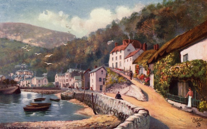 Lynmouth (litografía en color) de Henry B. (after) Wimbush
