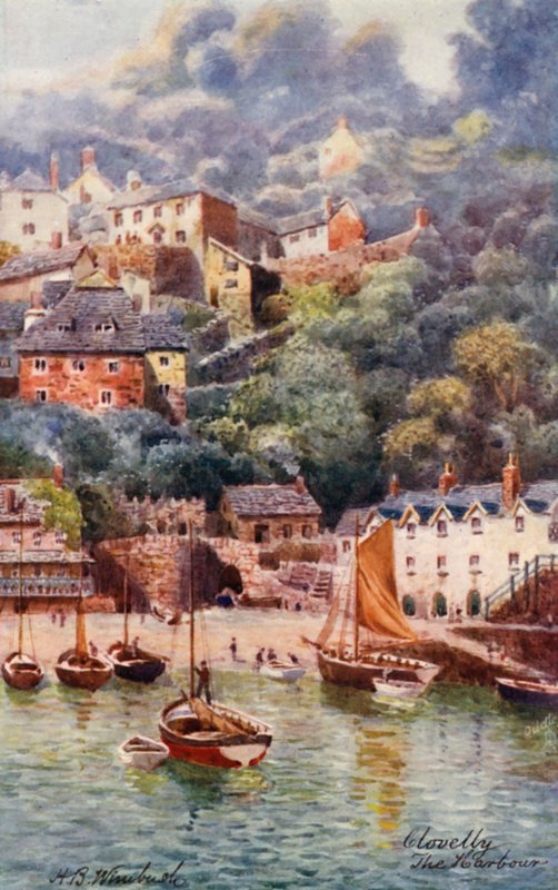 The Harbour, Clovelly (litografía en color) de Henry B. (after) Wimbush