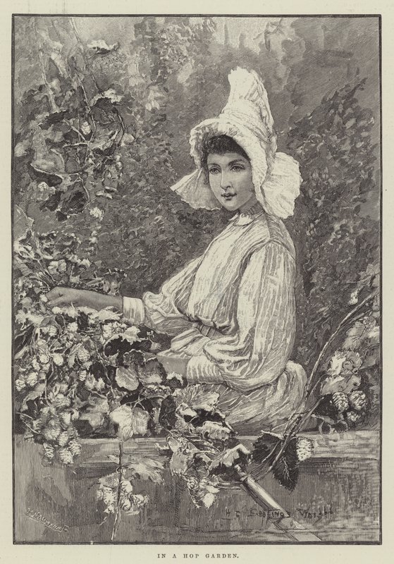 En un jardín de lúpulo de Henry Charles Seppings Wright