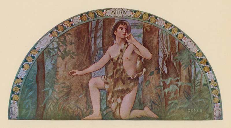 Comus de Milton (litografía en color) de Henry Oliver Walker