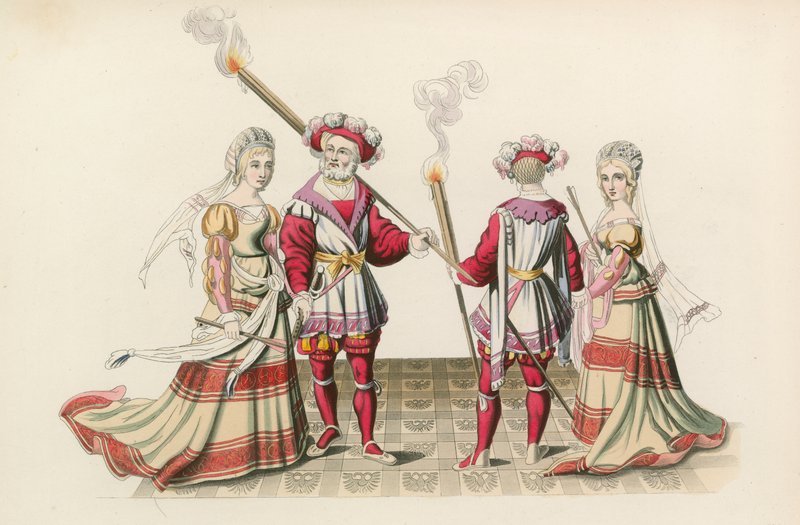 Figuras de tapices, principios del siglo XVI de Henry Shaw