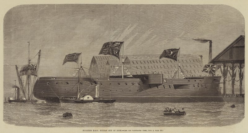 Flotando el HMS Sultan fuera del muelle de Henry Spernon Tozer