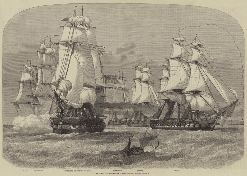 El Escuadrón Volador entrando en Plymouth Sound de Henry Spernon Tozer