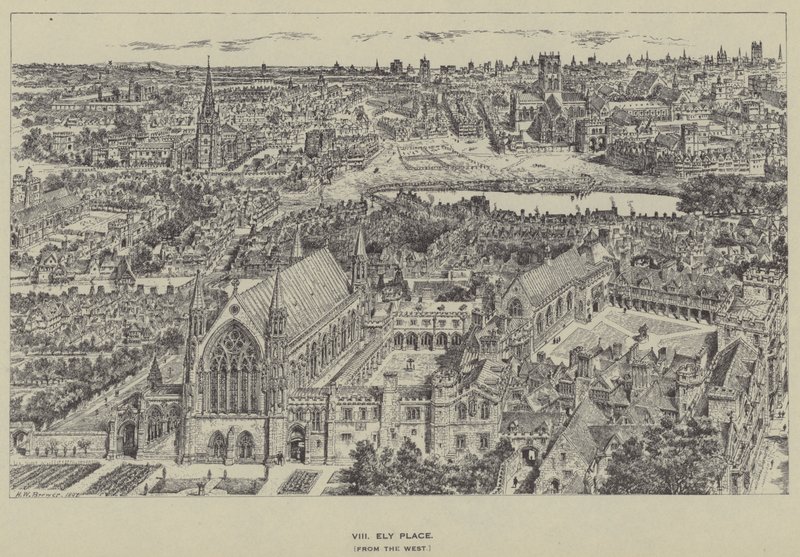 Ely Place, desde el oeste de Henry William Brewer