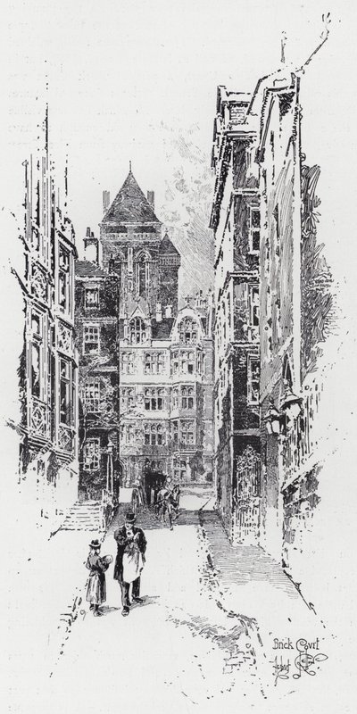 Brick Court (grabado) de Herbert (after) Railton