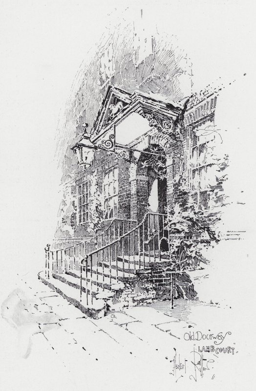 Antigua puerta, Lamb Court de Herbert (after) Railton