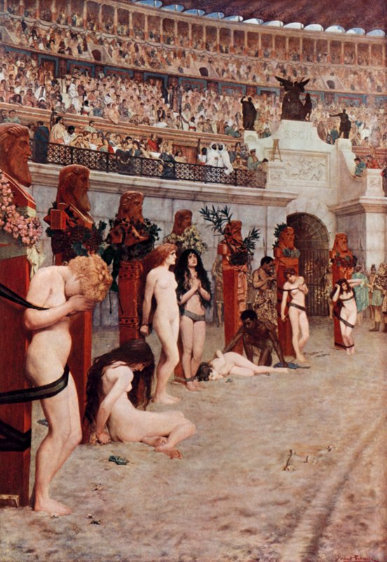 Cristianos a los leones de Herbert Gustave Schmalz