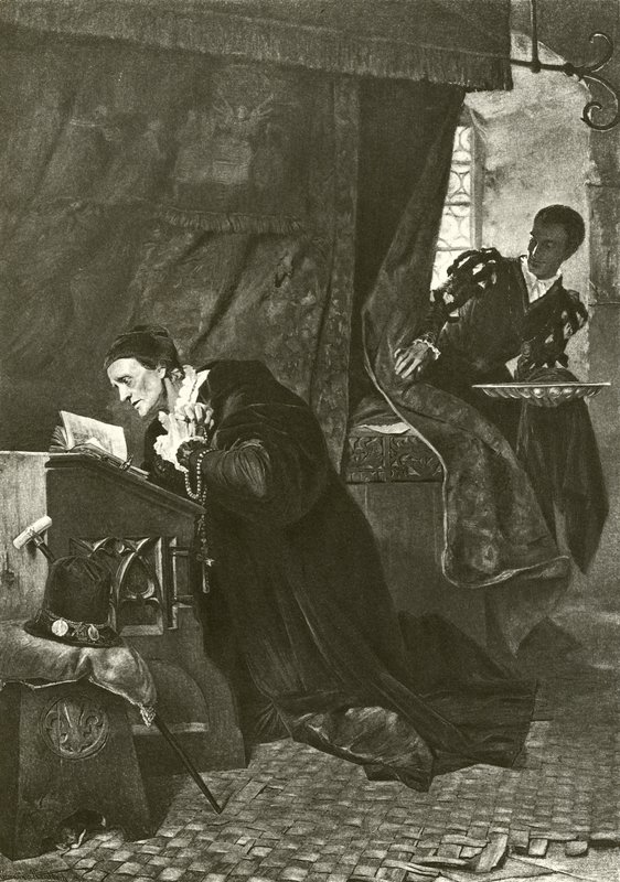Luis XI y Oliver Le Dain (grabado) de Hermann Kaulbach