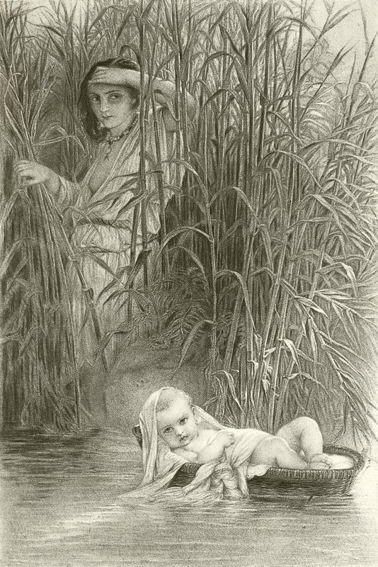 Moisés en los juncos de Hippolyte Delaroche