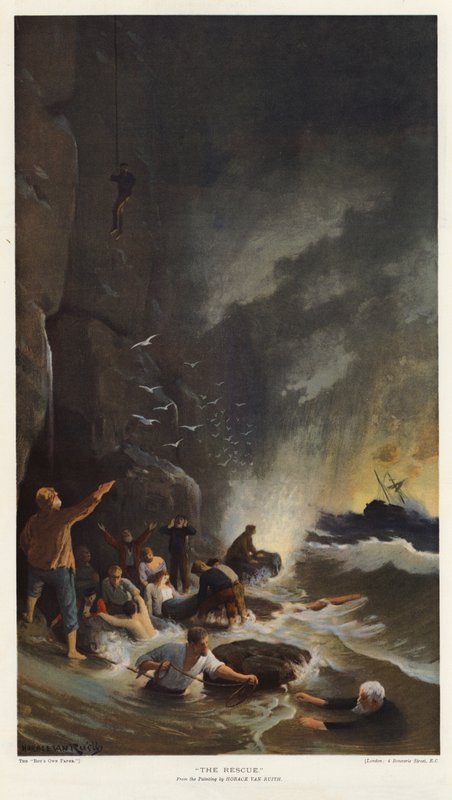 El rescate (litografia en color) de Horace van Ruith