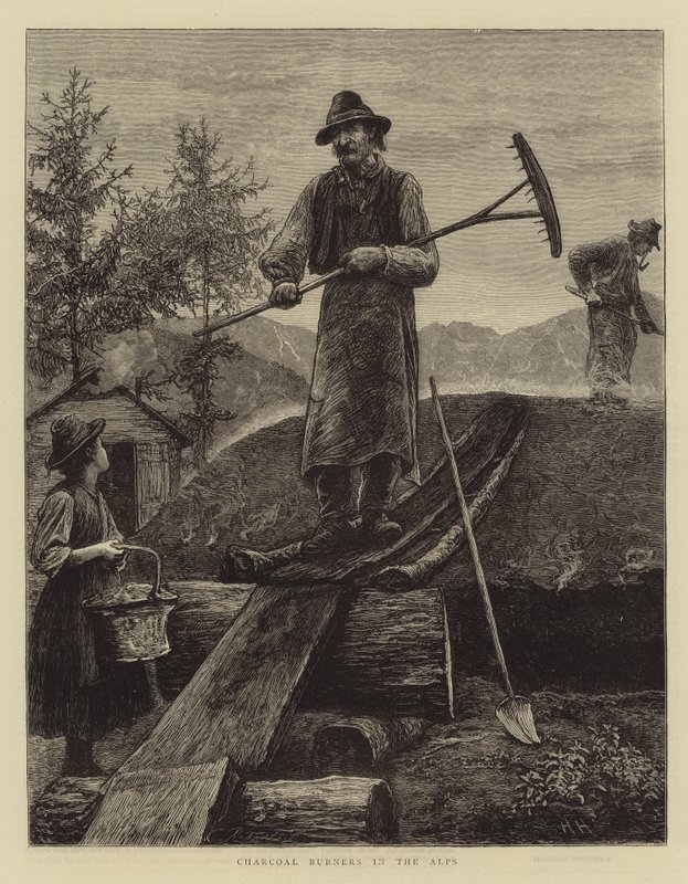 Carboneros en los Alpes de Hubert von Herkomer