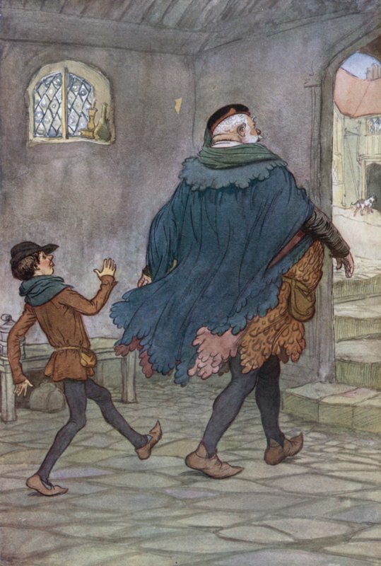Ilustración para Las alegres comadres de Windsor de Hugh Thomson