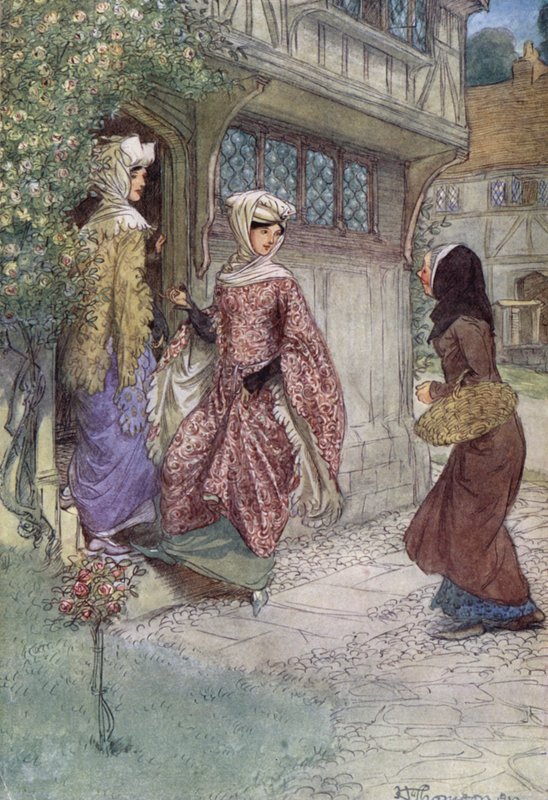 Ilustración para Las alegres comadres de Windsor de Hugh Thomson