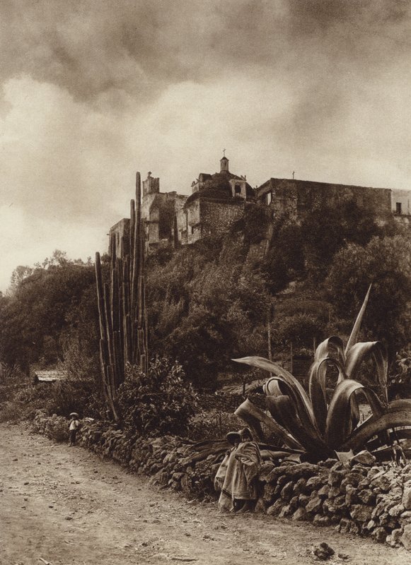 Mexico: Iglesia de Tepepam (b/w photo) de Hugo Brehme