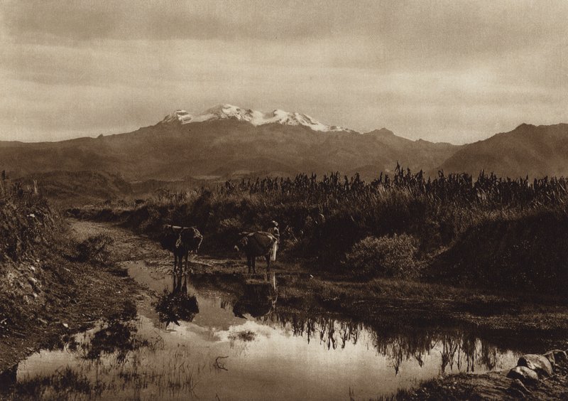 Mexico: Iztaccihuatl (b/w photo) de Hugo Brehme