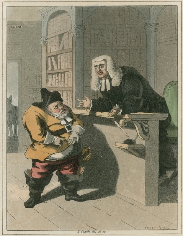 Ilustración de Hudibras por Samuel Butler de I Clark
