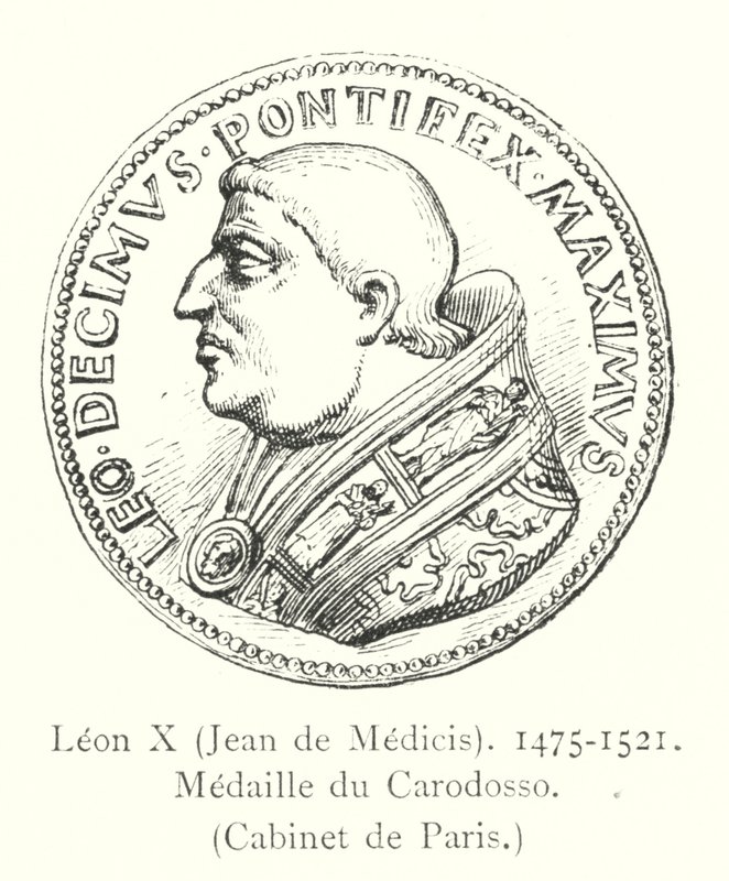 León X, Jean de Medicis, 1475-1521, Medalla de Carodosso, Gabinete de París de Italian School