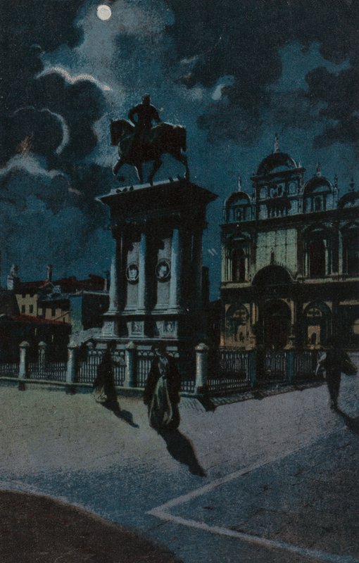 Monumento Colleoni, Venecia (litografía en color) de Italian School