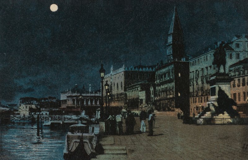 Palacio Ducal (litografía en color) de Italian School
