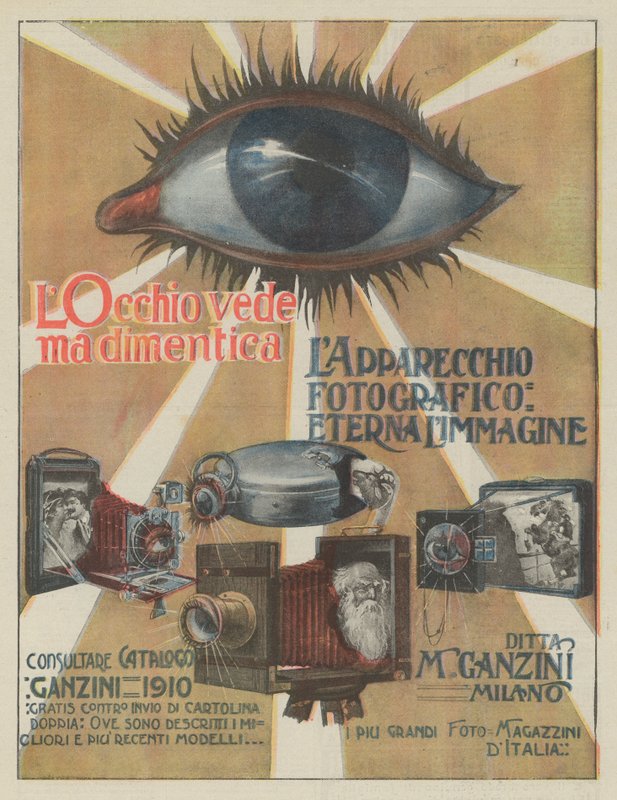 M Ganzini, Milán (litografía en color) de Italian School