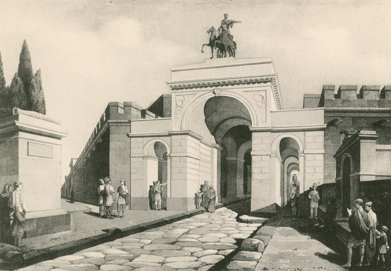 La puerta de Herculano como era de Italian School
