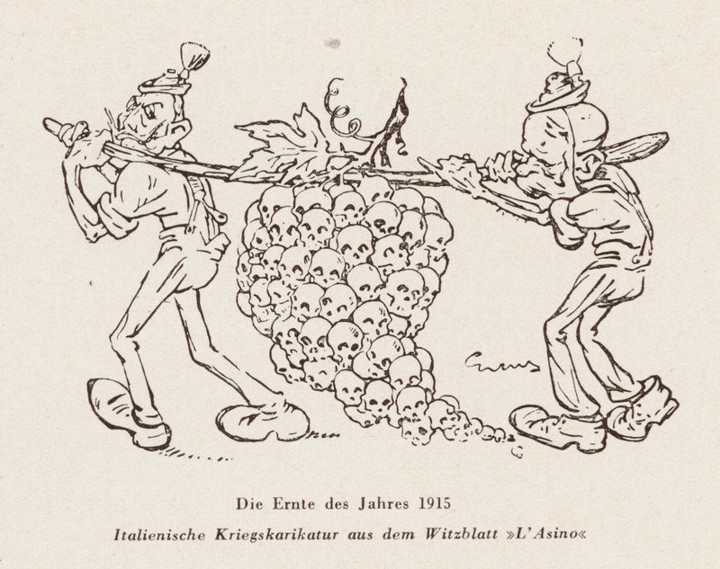 La cosecha del año 1915 (litografía) de Italian School